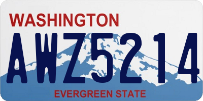 WA license plate AWZ5214