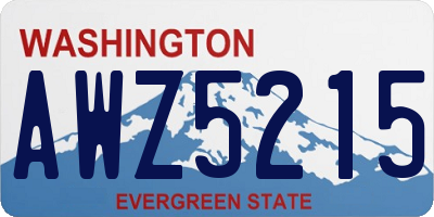 WA license plate AWZ5215