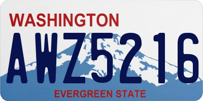 WA license plate AWZ5216