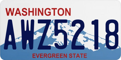 WA license plate AWZ5218