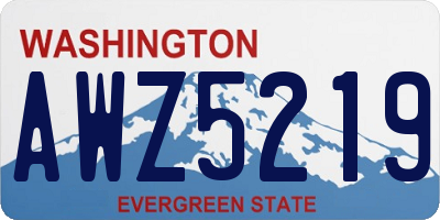 WA license plate AWZ5219