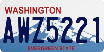 WA license plate AWZ5221