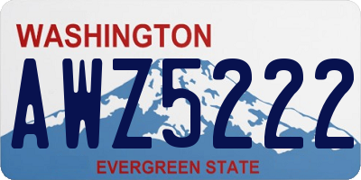 WA license plate AWZ5222