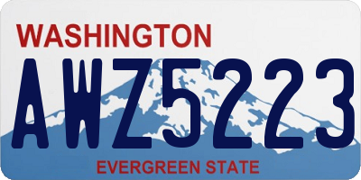 WA license plate AWZ5223