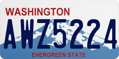 WA license plate AWZ5224