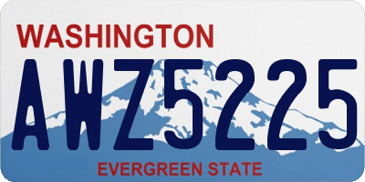 WA license plate AWZ5225