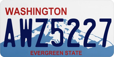 WA license plate AWZ5227