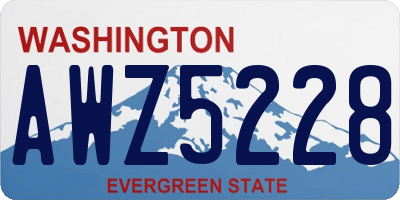 WA license plate AWZ5228