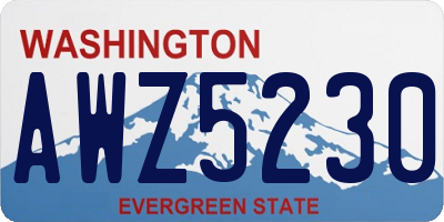 WA license plate AWZ5230