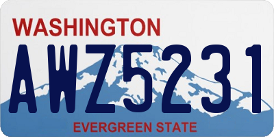 WA license plate AWZ5231