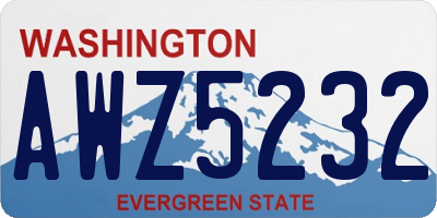 WA license plate AWZ5232