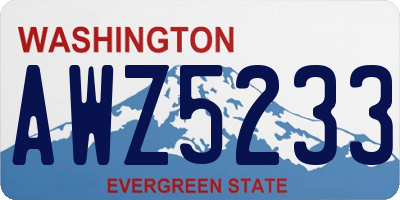 WA license plate AWZ5233