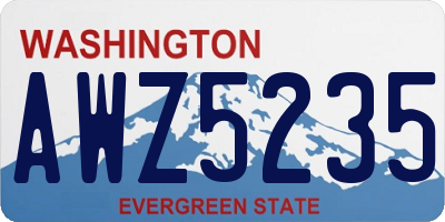 WA license plate AWZ5235