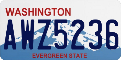 WA license plate AWZ5236