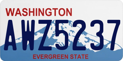 WA license plate AWZ5237