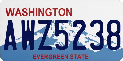 WA license plate AWZ5238