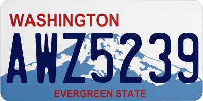 WA license plate AWZ5239