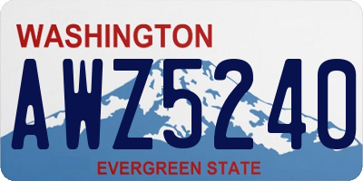 WA license plate AWZ5240