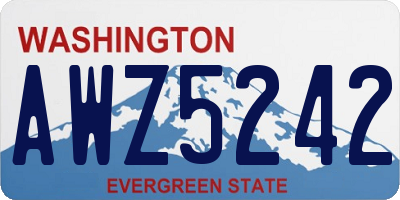 WA license plate AWZ5242