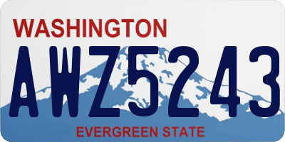 WA license plate AWZ5243