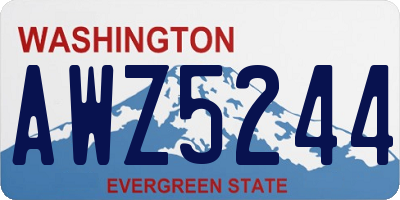 WA license plate AWZ5244