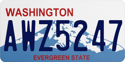 WA license plate AWZ5247