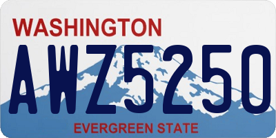 WA license plate AWZ5250