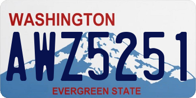 WA license plate AWZ5251