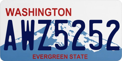 WA license plate AWZ5252