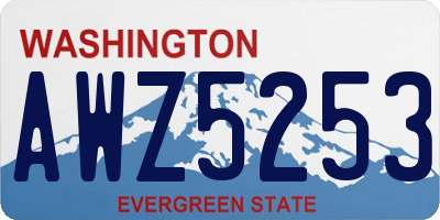 WA license plate AWZ5253