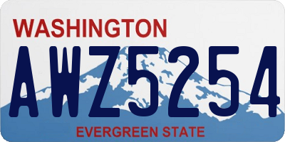 WA license plate AWZ5254