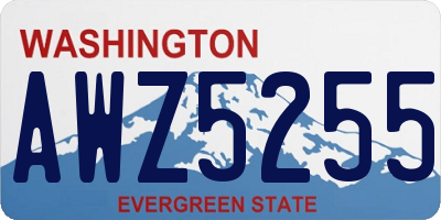 WA license plate AWZ5255