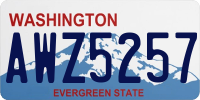 WA license plate AWZ5257