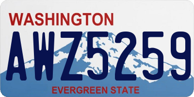 WA license plate AWZ5259