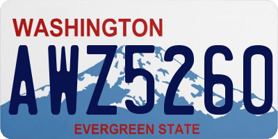 WA license plate AWZ5260