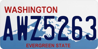 WA license plate AWZ5263