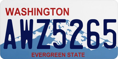 WA license plate AWZ5265