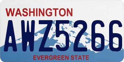 WA license plate AWZ5266