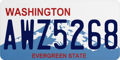 WA license plate AWZ5268