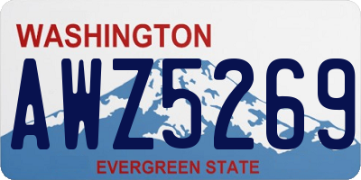 WA license plate AWZ5269