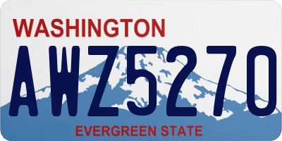 WA license plate AWZ5270