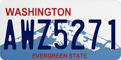 WA license plate AWZ5271