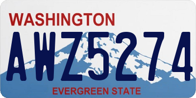 WA license plate AWZ5274