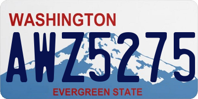 WA license plate AWZ5275