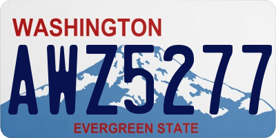 WA license plate AWZ5277