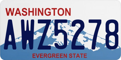 WA license plate AWZ5278
