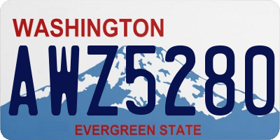 WA license plate AWZ5280