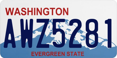WA license plate AWZ5281