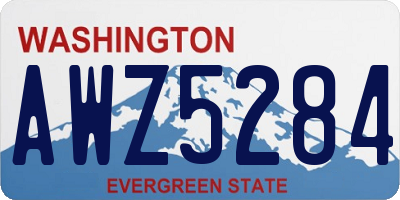 WA license plate AWZ5284