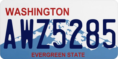WA license plate AWZ5285